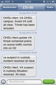 SMS från OHSU.